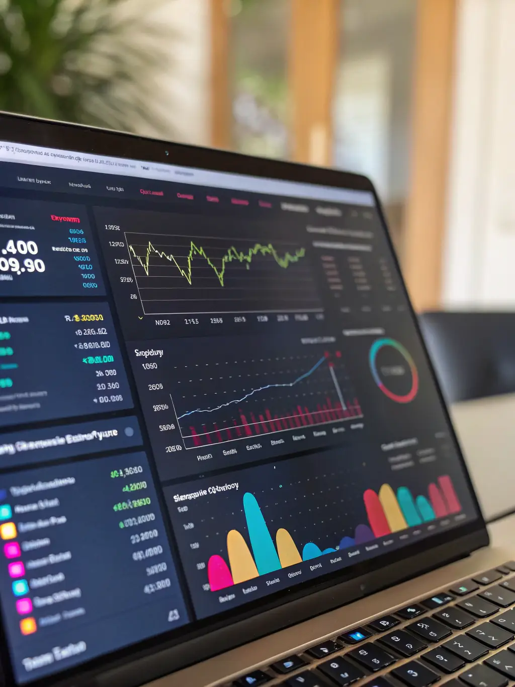 A dashboard displaying various analytics charts and graphs, illustrating the robust analytics capabilities of LaunchMyOTT.
